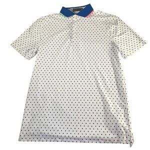 G/Fore Mens Performance Tech Pique Golf Polo Size Small White Floral Stretch